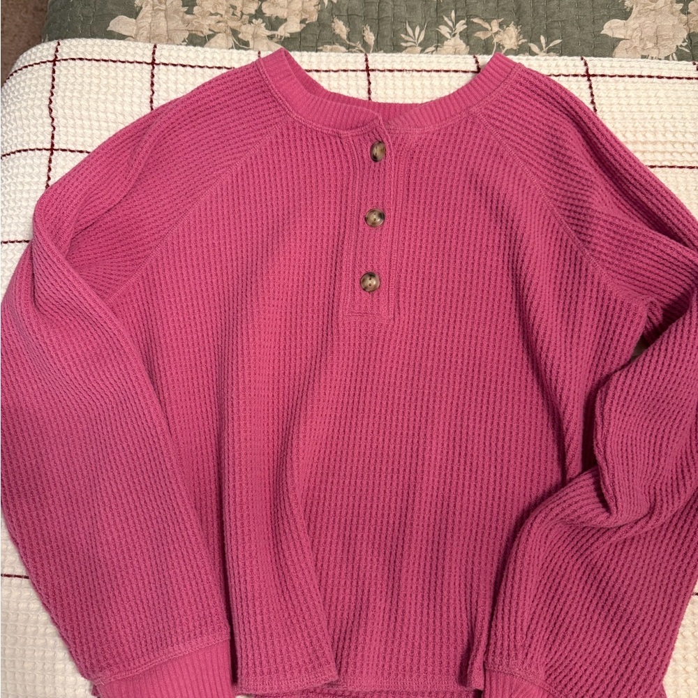 Old Navy Raspberry Button-Up Sweater